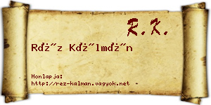 Réz Kálmán névjegykártya